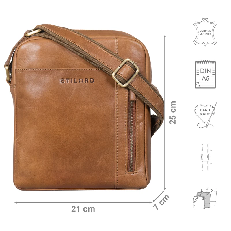 "Clint" Luxuriöse Schultertasche Herren klein Leder