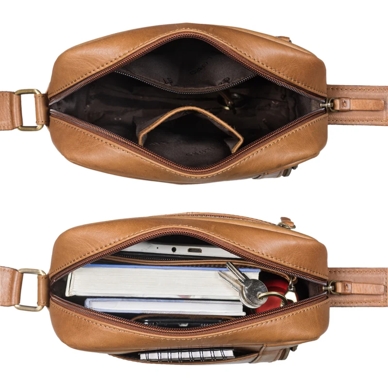 "Clint" Luxuriöse Schultertasche Herren klein Leder