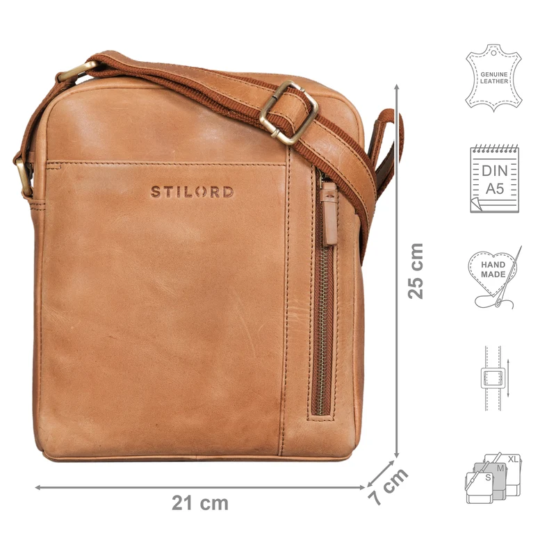 "Clint" Luxuriöse Schultertasche Herren klein Leder