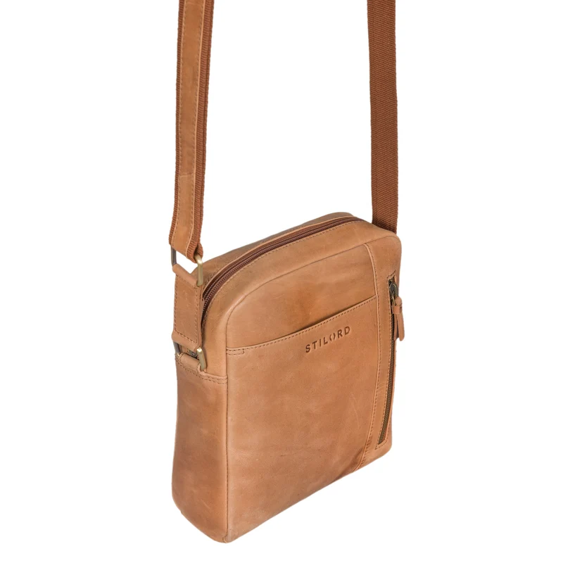 "Clint" Luxuriöse Schultertasche Herren klein Leder