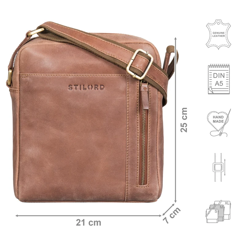 "Clint" Luxuriöse Schultertasche Herren klein Leder