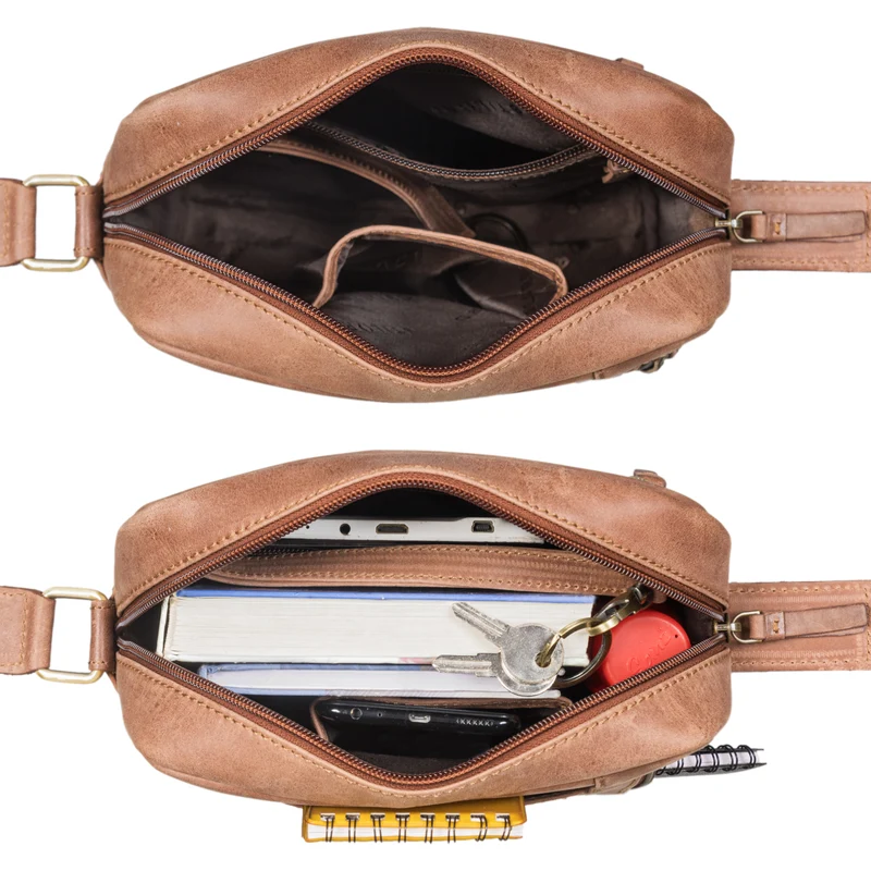 "Clint" Luxuriöse Schultertasche Herren klein Leder