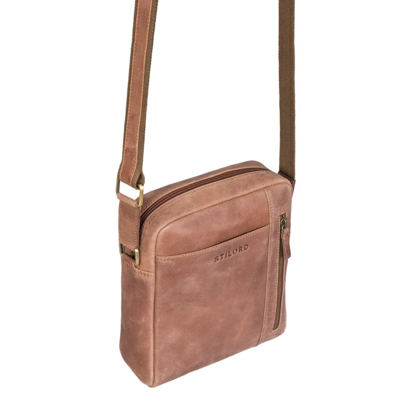 "Clint" Luxuriöse Schultertasche Herren klein Leder