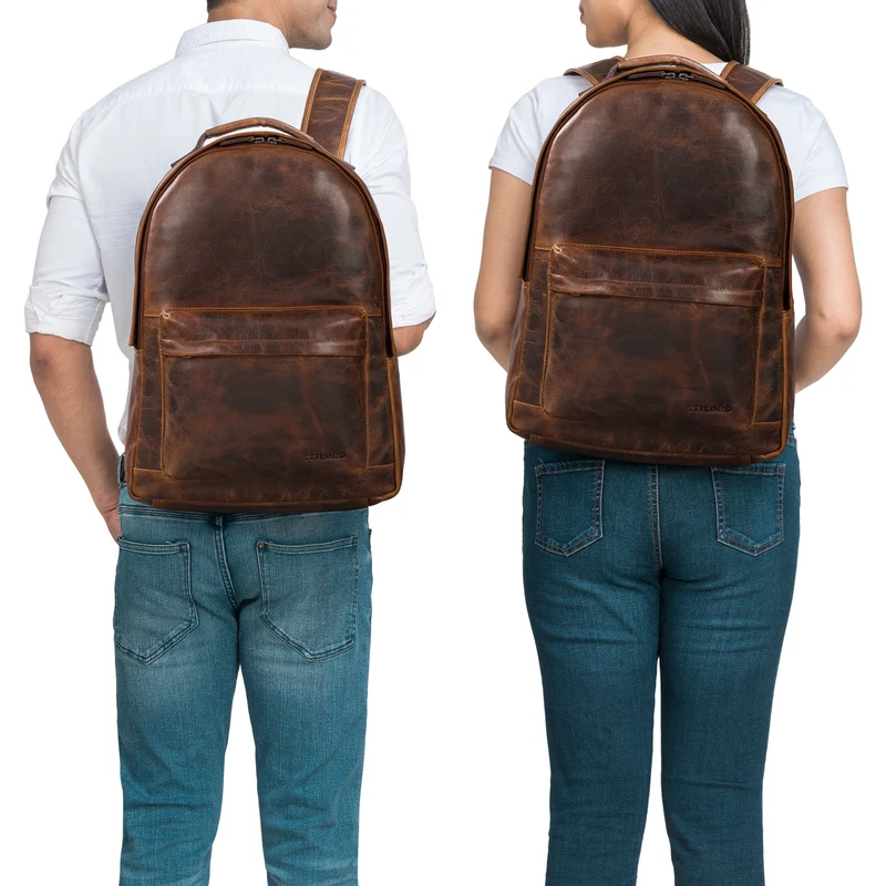 "Hagen" Vintage Lederrucksack Damen und Herren
