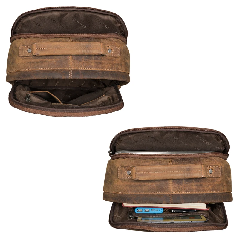 "Hagen" Vintage Lederrucksack Damen und Herren