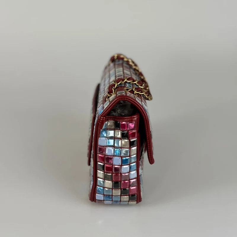 Chanel Runway Mosaic Medium Flap Bag in Rot und Mehrfarbig
