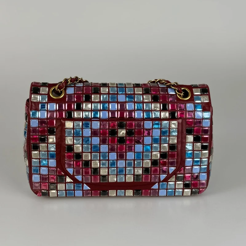 Chanel Runway Mosaic Medium Flap Bag in Rot und Mehrfarbig