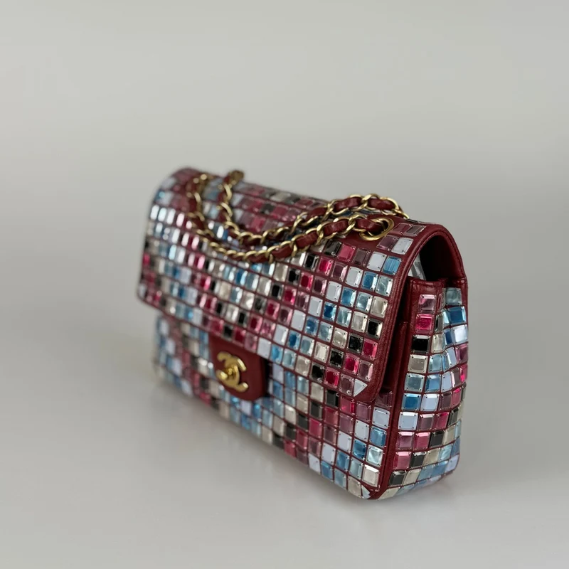 Chanel Runway Mosaic Medium Flap Bag in Rot und Mehrfarbig