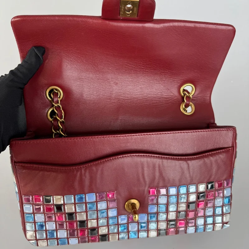 Chanel Runway Mosaic Medium Flap Bag in Rot und Mehrfarbig