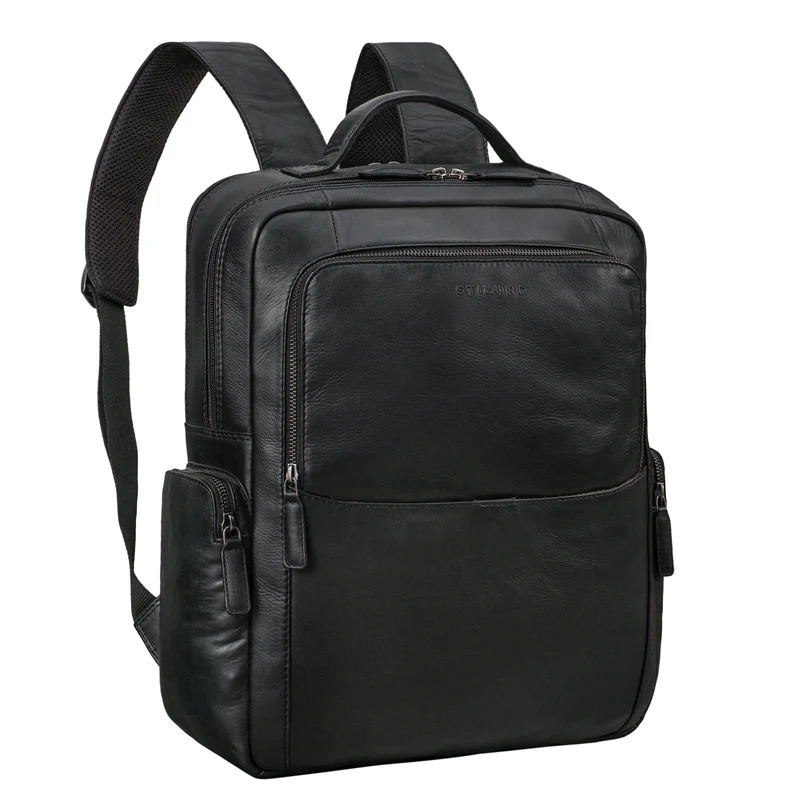 "Gino" Stilvoller Business Leder Rucksack für 15.6 - 17 Zoll Laptop