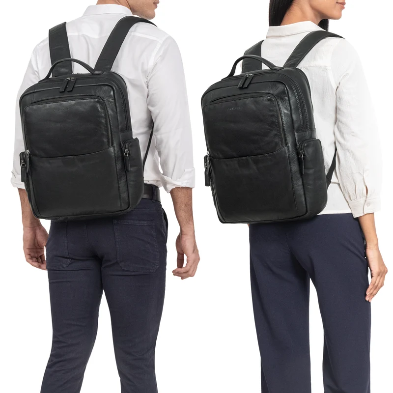 "Gino" Stilvoller Business Leder Rucksack für 15.6 - 17 Zoll Laptop