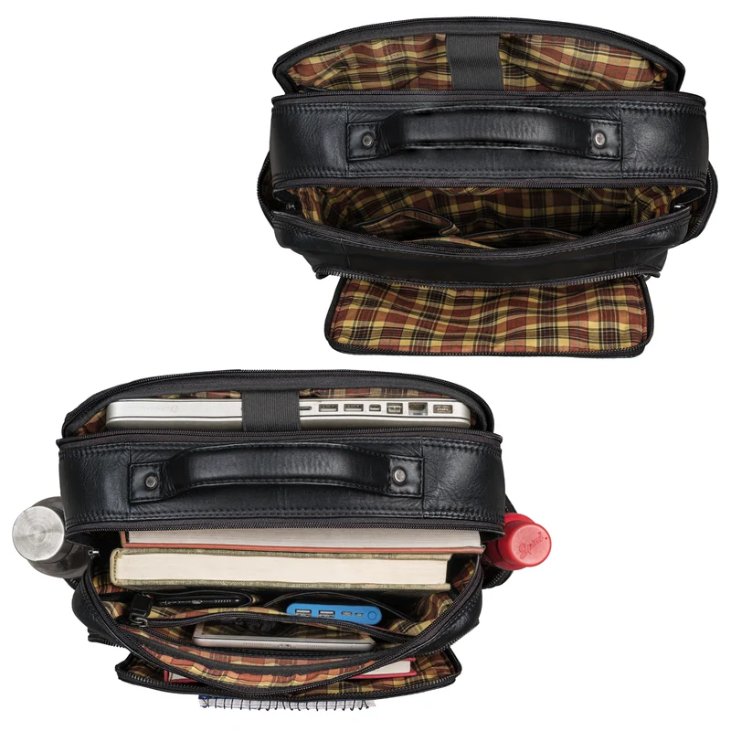 "Gino" Stilvoller Business Leder Rucksack für 15.6 - 17 Zoll Laptop