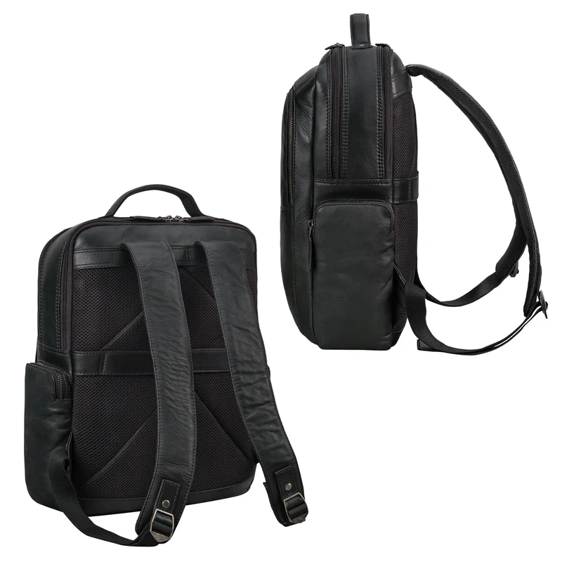 "Gino" Stilvoller Business Leder Rucksack für 15.6 - 17 Zoll Laptop