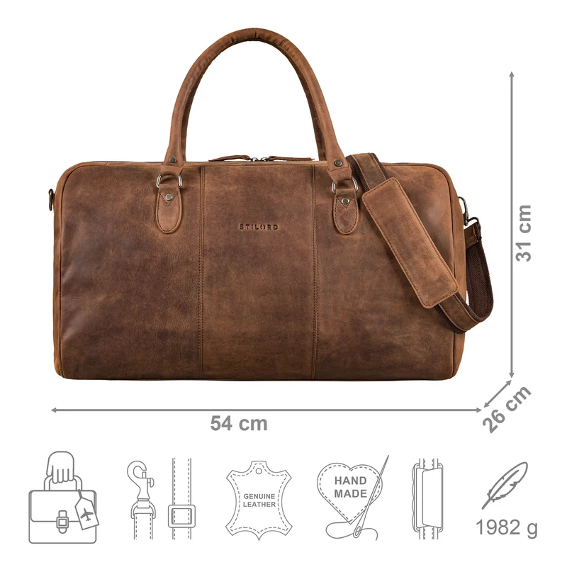 "Jarvis" exklusive Leder Reisetasche für Damen und Herren