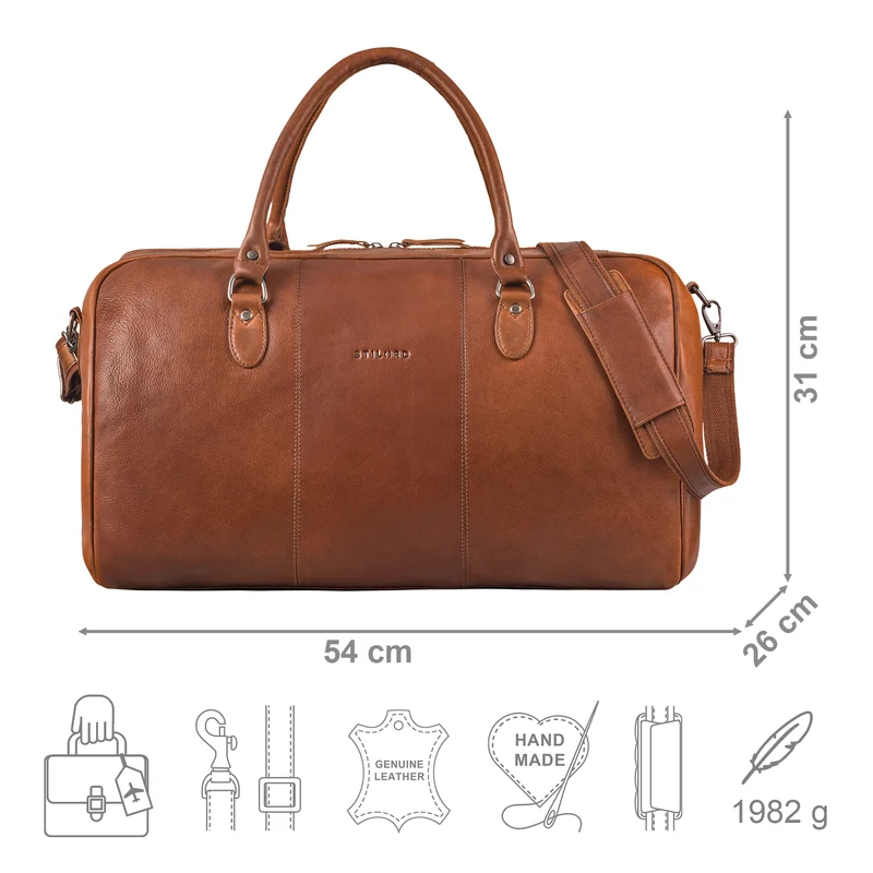 "Jarvis" exklusive Leder Reisetasche für Damen und Herren