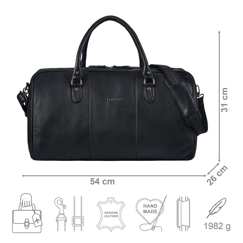 "Jarvis" exklusive Leder Reisetasche für Damen und Herren