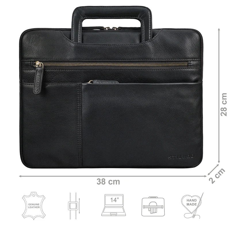 "Cole" Laptoptasche Leder Herren Schmal
