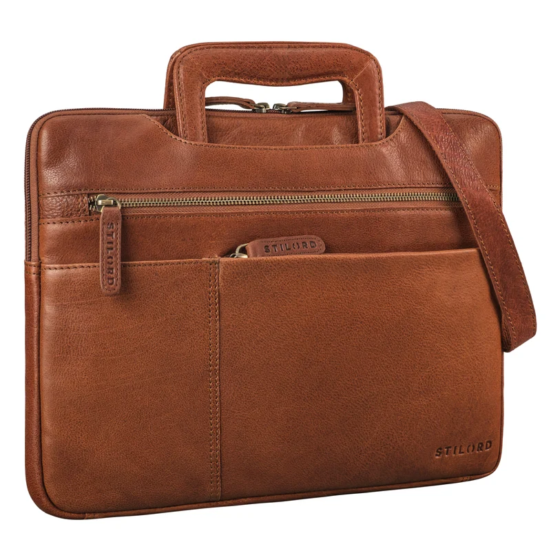 "Cole" Laptoptasche Leder Herren Schmal