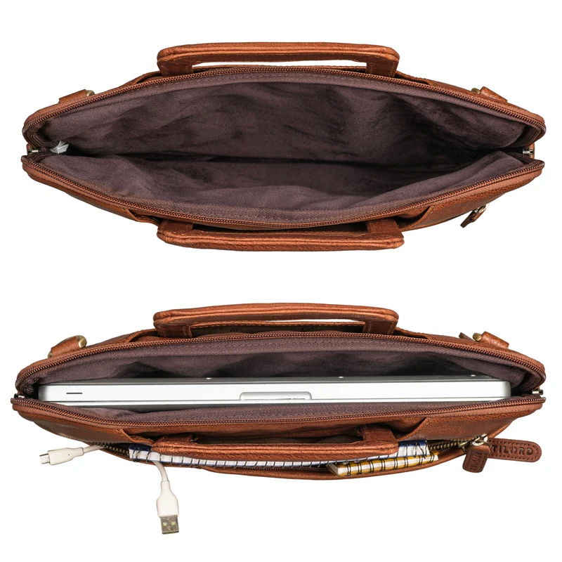 "Cole" Laptoptasche Leder Herren Schmal