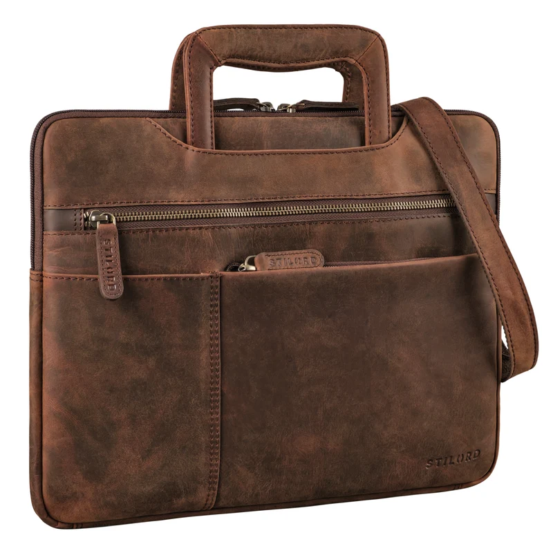 "Cole" Laptoptasche Leder Herren Schmal