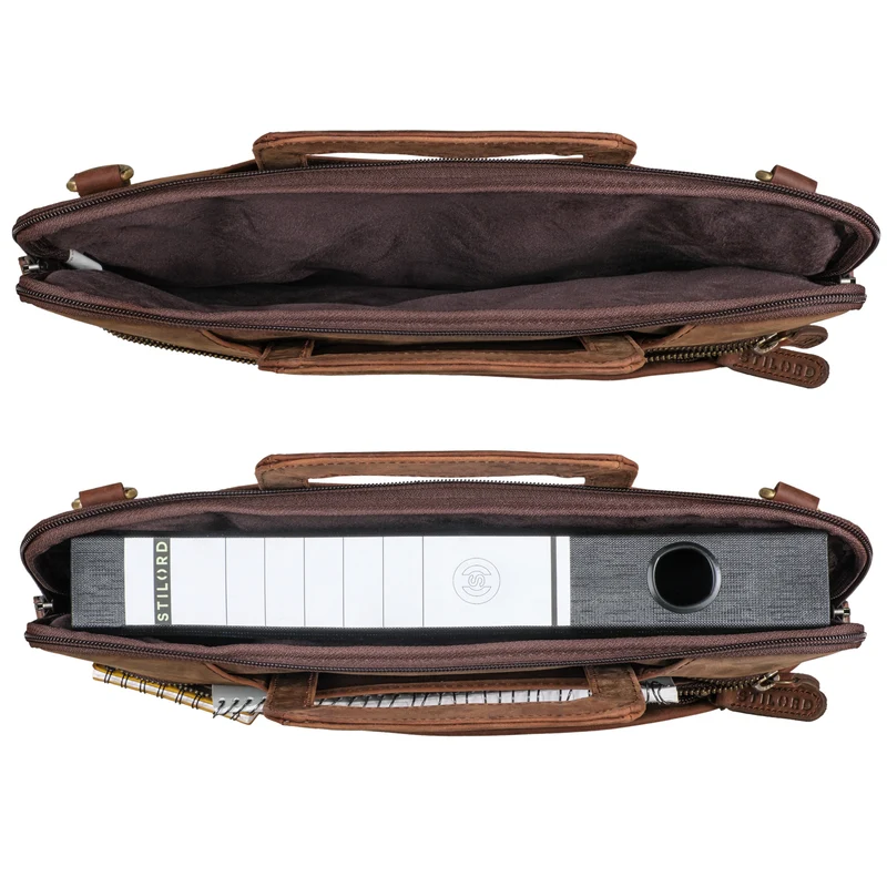 "Cole" Laptoptasche Leder Herren Schmal