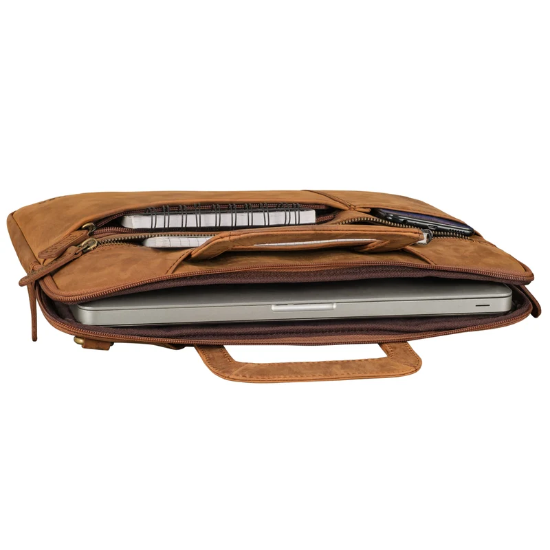 "Cole" Laptoptasche Leder Herren Schmal