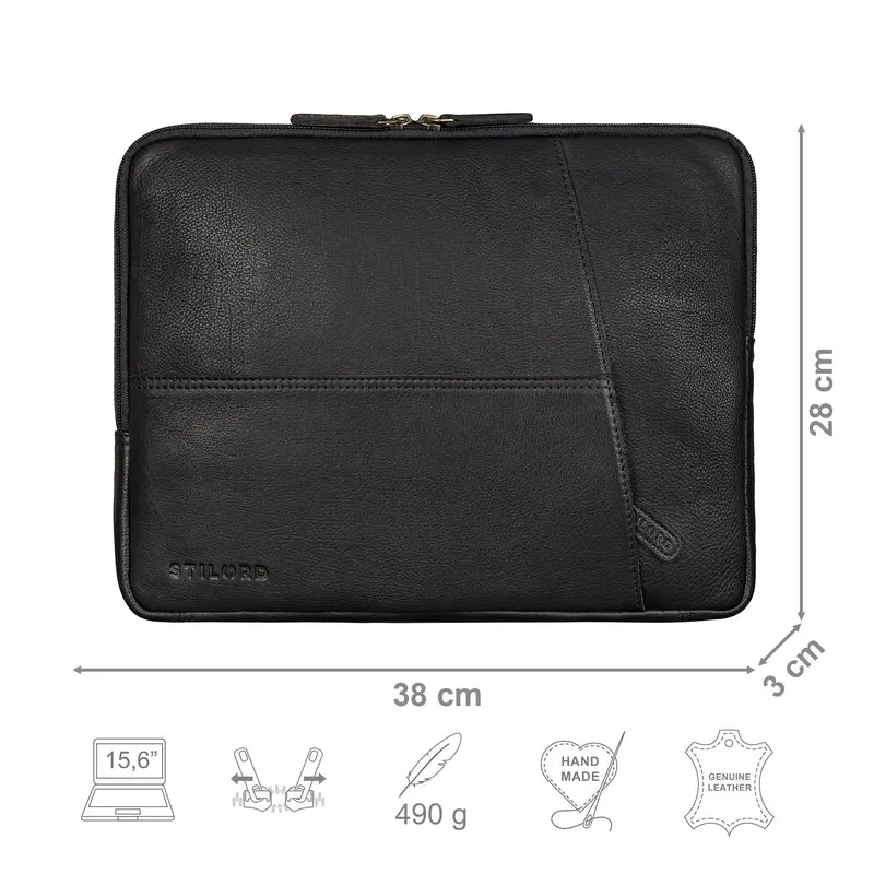 "Chuck" Stilvolle Laptoptasche Sleeve 15.6 Zoll Leder