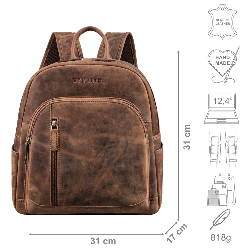 "Bente" Handlicher Rucksack Damen Leder