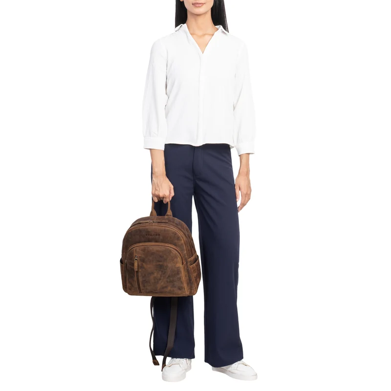"Bente" Handlicher Rucksack Damen Leder