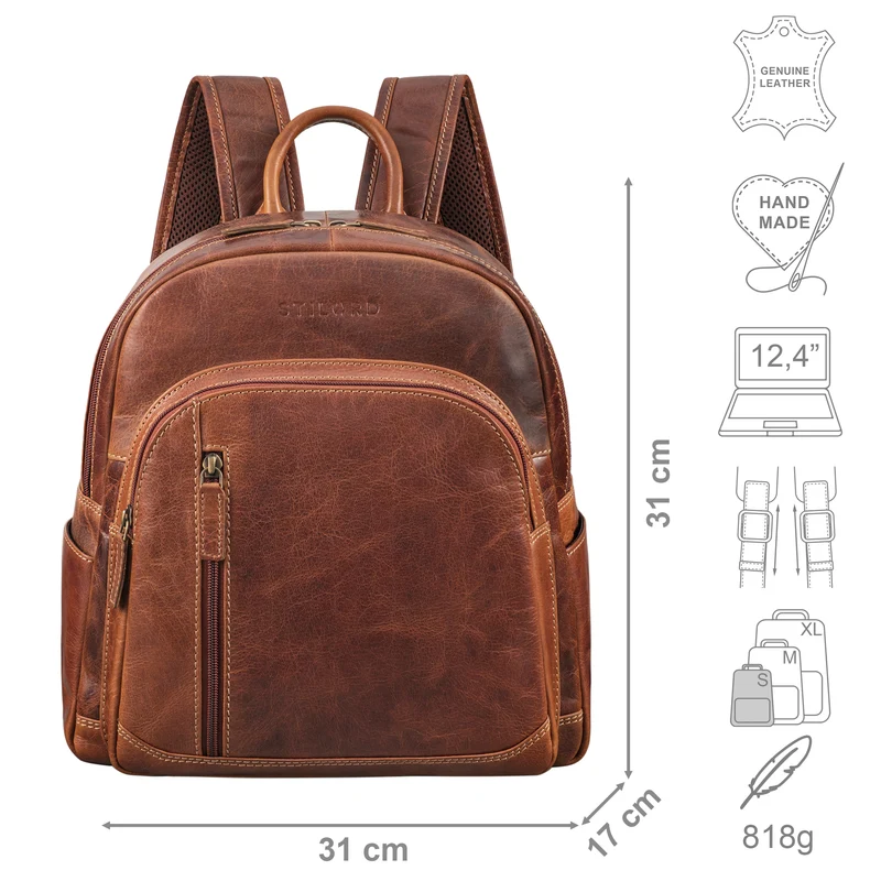"Bente" Handlicher Rucksack Damen Leder