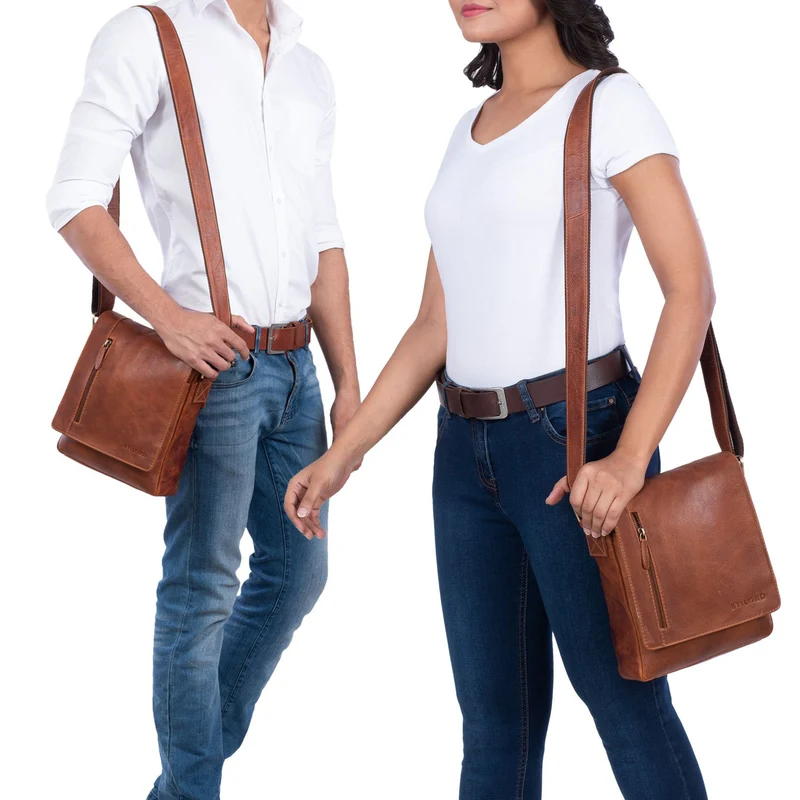 B-WARE "Easton" Kleine Messenger Bag Echt Leder