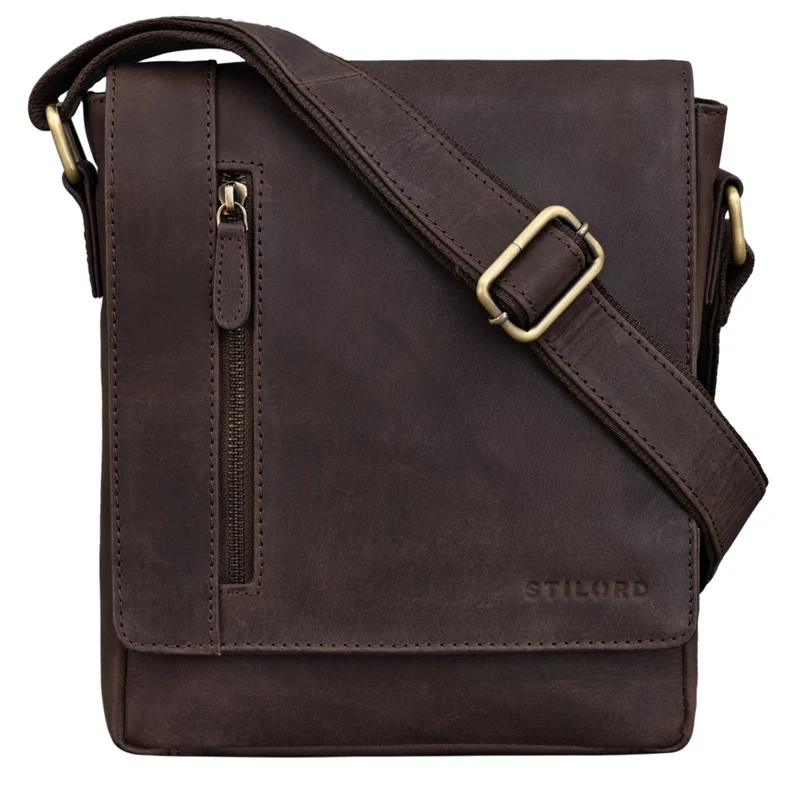 B-WARE "Easton" Kleine Messenger Bag Echt Leder