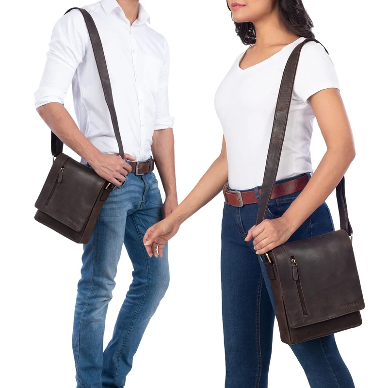 B-WARE "Easton" Kleine Messenger Bag Echt Leder