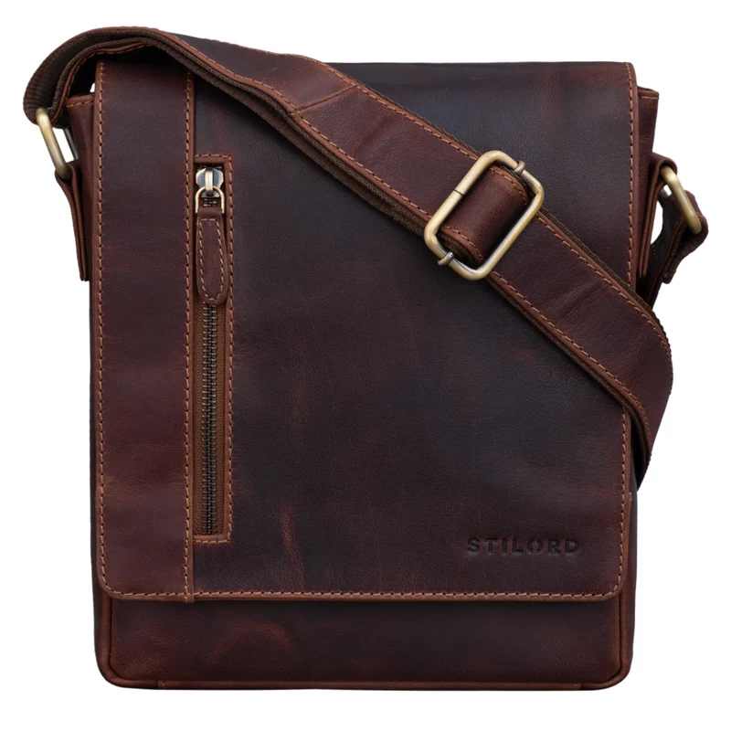 B-WARE "Easton" Kleine Messenger Bag Echt Leder