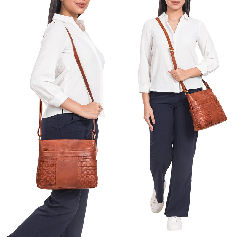 "Ida" Geflochtene Damen Handtasche Leder