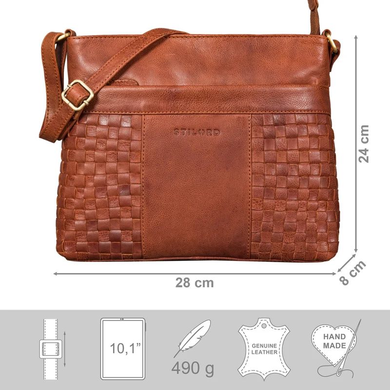 "Ida" Geflochtene Damen Handtasche Leder