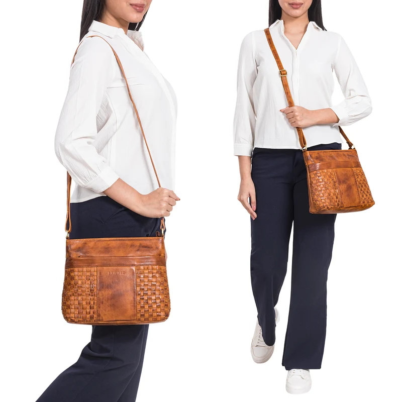 "Ida" Geflochtene Damen Handtasche Leder