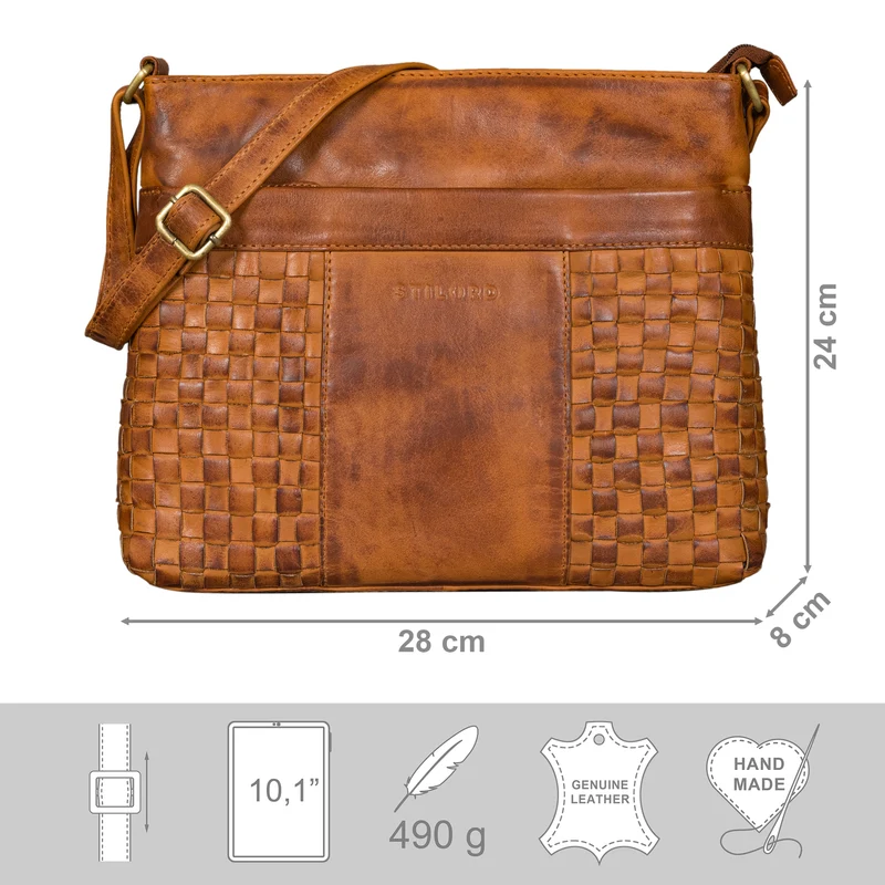 "Ida" Geflochtene Damen Handtasche Leder
