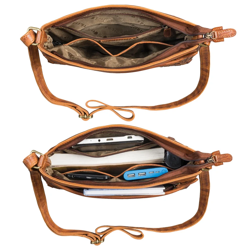"Ida" Geflochtene Damen Handtasche Leder