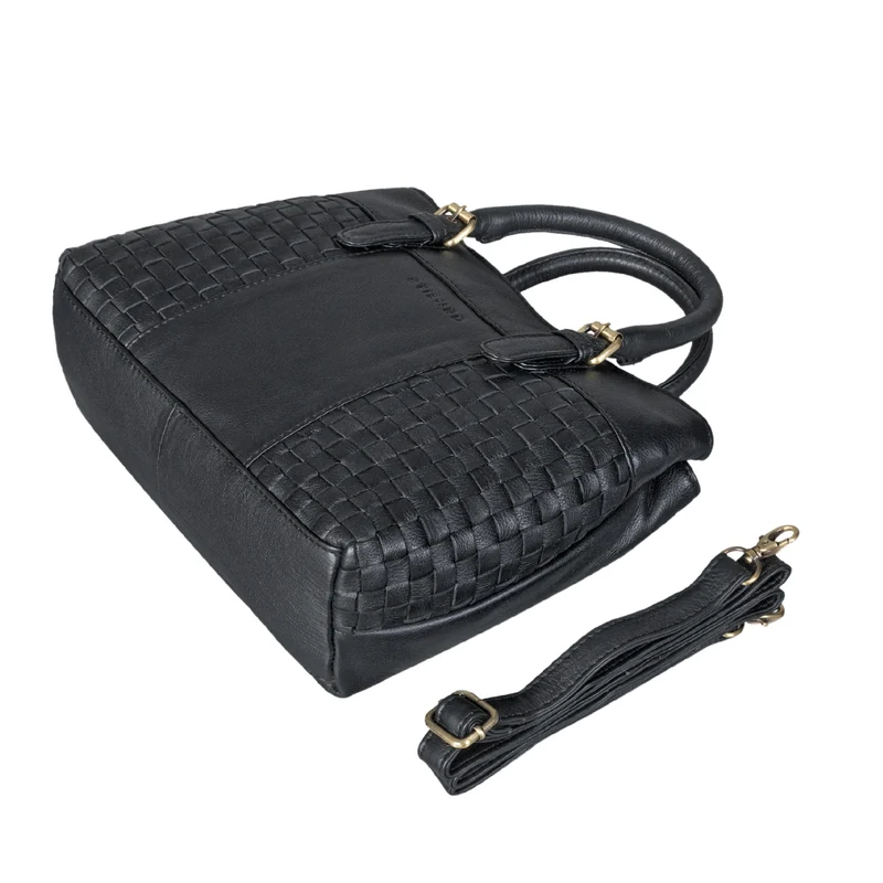 "Daniela" Modische Handtasche Leder Damen mit Flecht-Optik