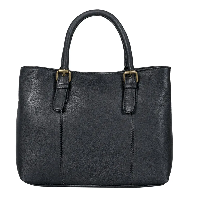 "Daniela" Modische Handtasche Leder Damen mit Flecht-Optik