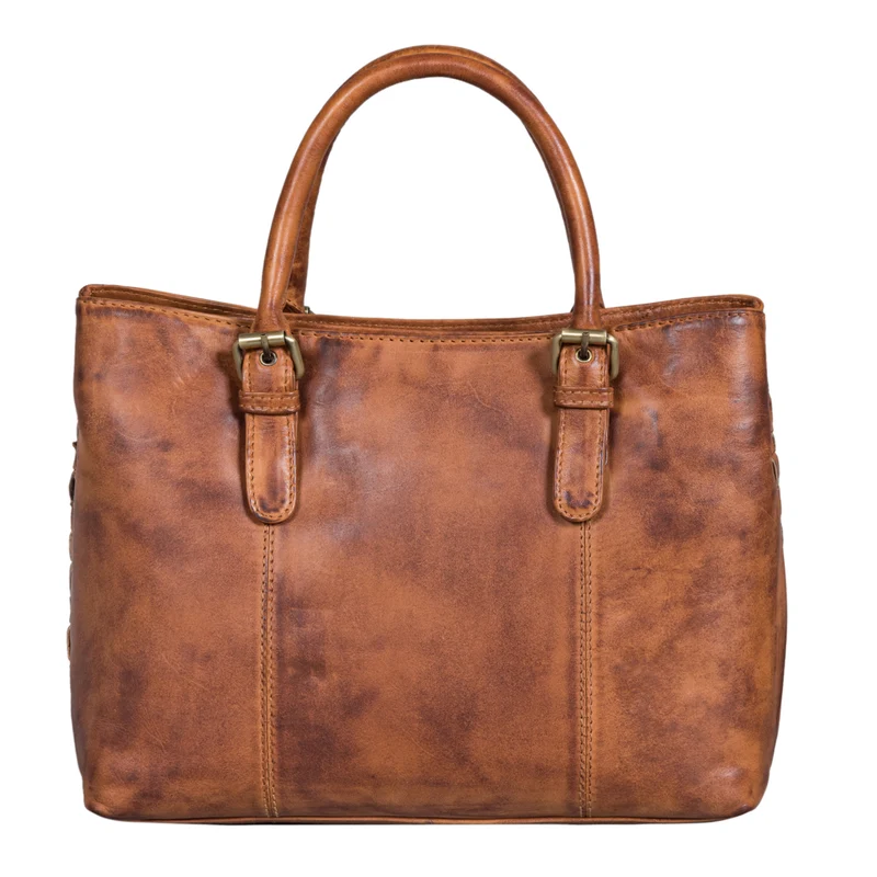 "Daniela" Modische Handtasche Leder Damen mit Flecht-Optik