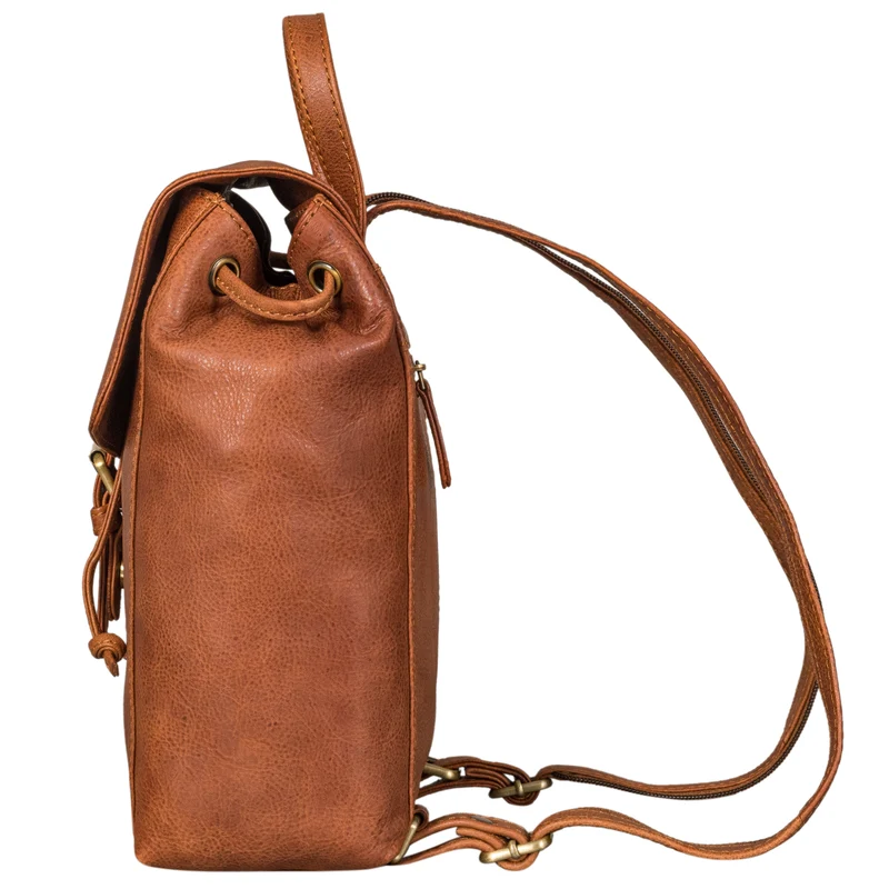 "Alice" Leder Cityrucksack Damen Klein mit Kordelzug