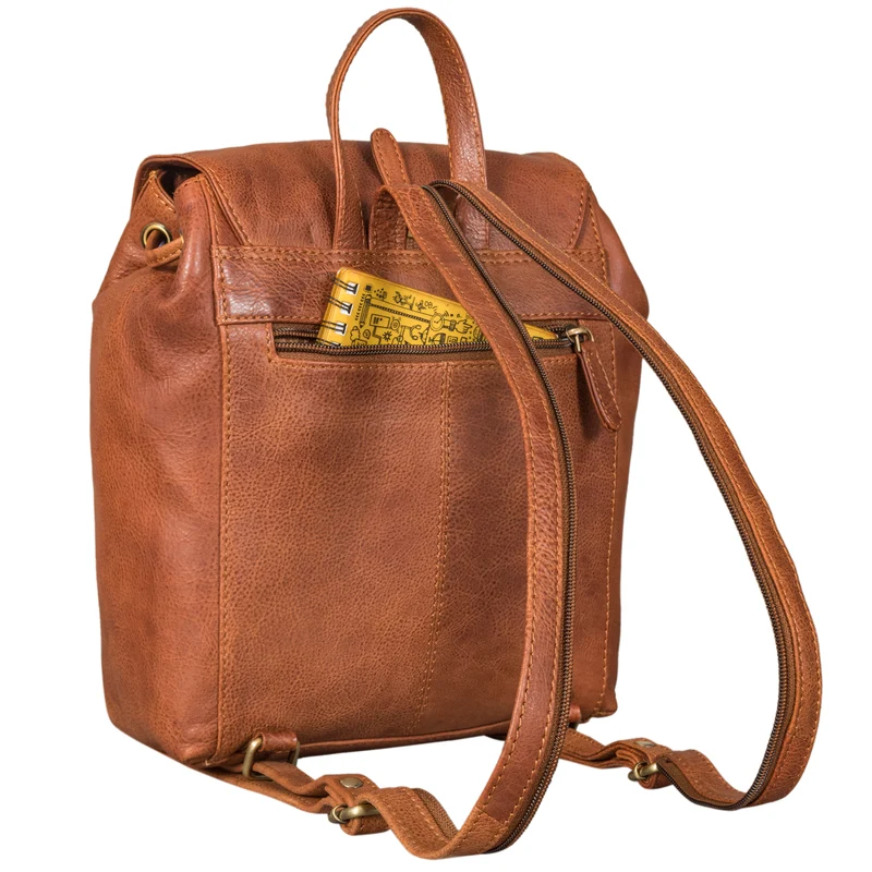 "Alice" Leder Cityrucksack Damen Klein mit Kordelzug