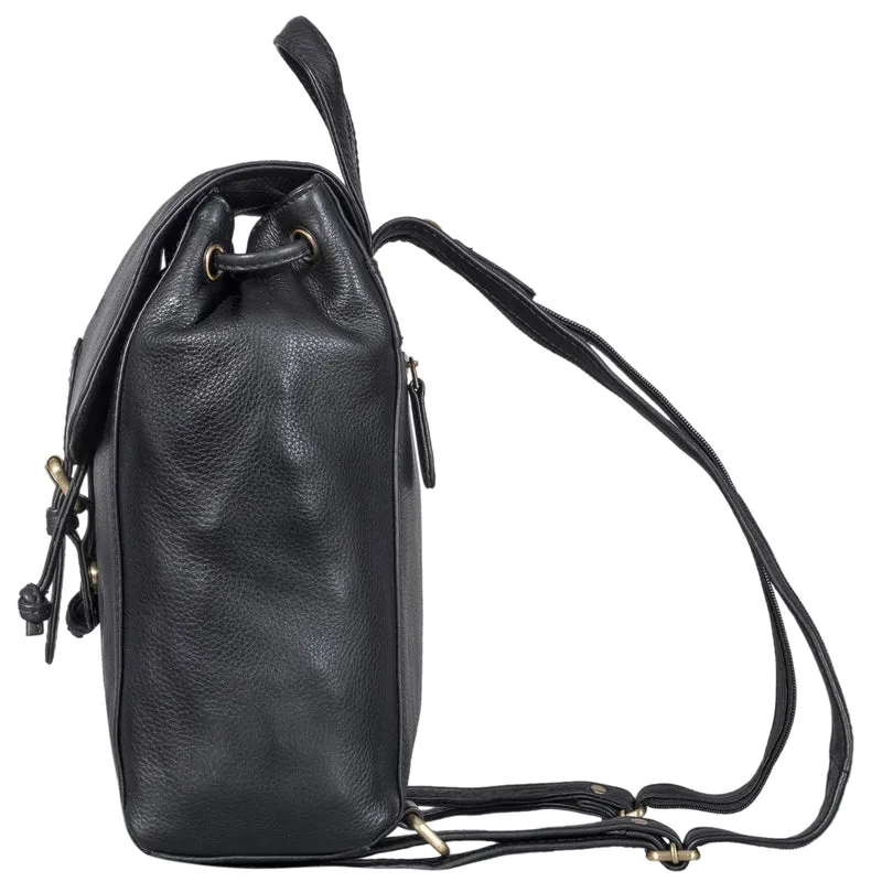 "Alice" Leder Cityrucksack Damen Klein mit Kordelzug
