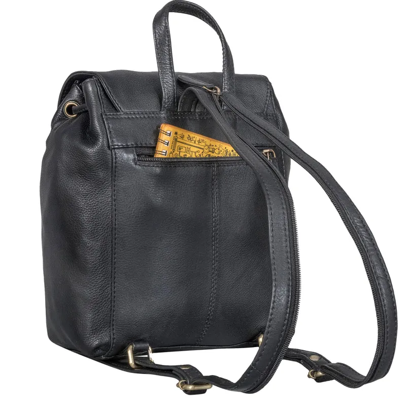 "Alice" Leder Cityrucksack Damen Klein mit Kordelzug