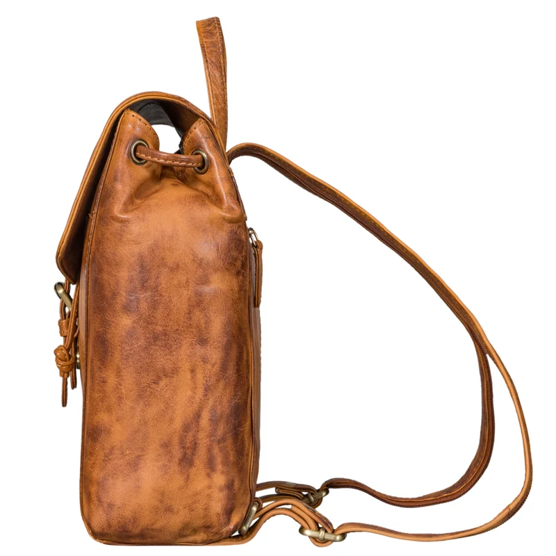 "Alice" Leder Cityrucksack Damen Klein mit Kordelzug