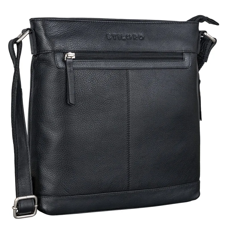 "Henrike" Schultertasche Damen Leder im Hochformat