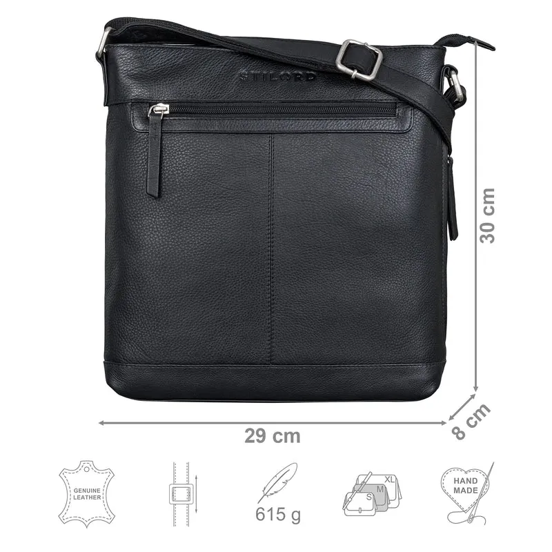 "Henrike" Schultertasche Damen Leder im Hochformat