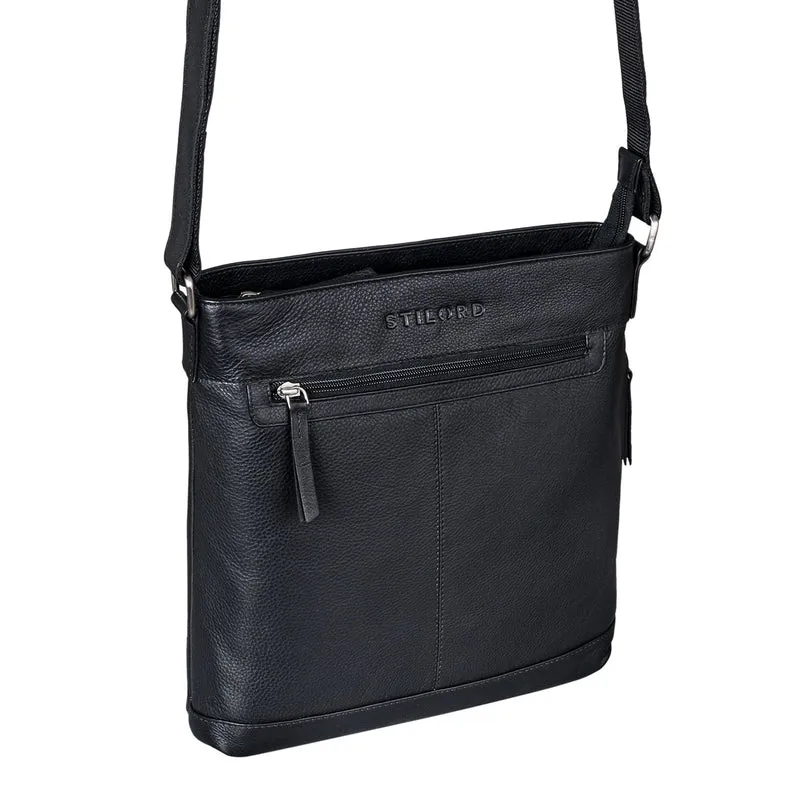 "Henrike" Schultertasche Damen Leder im Hochformat